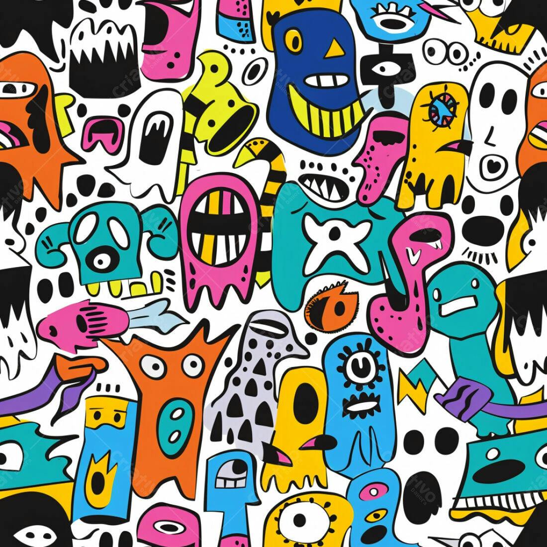 Textura Monstros Coloridos para Fundo