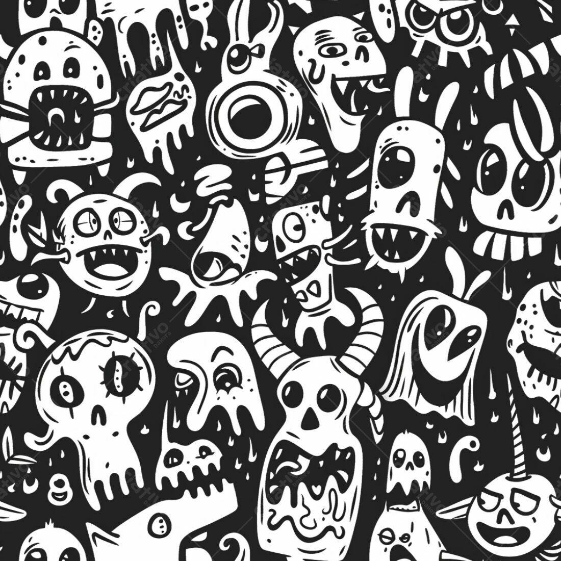 Textura Monstros Desenho para Fundo