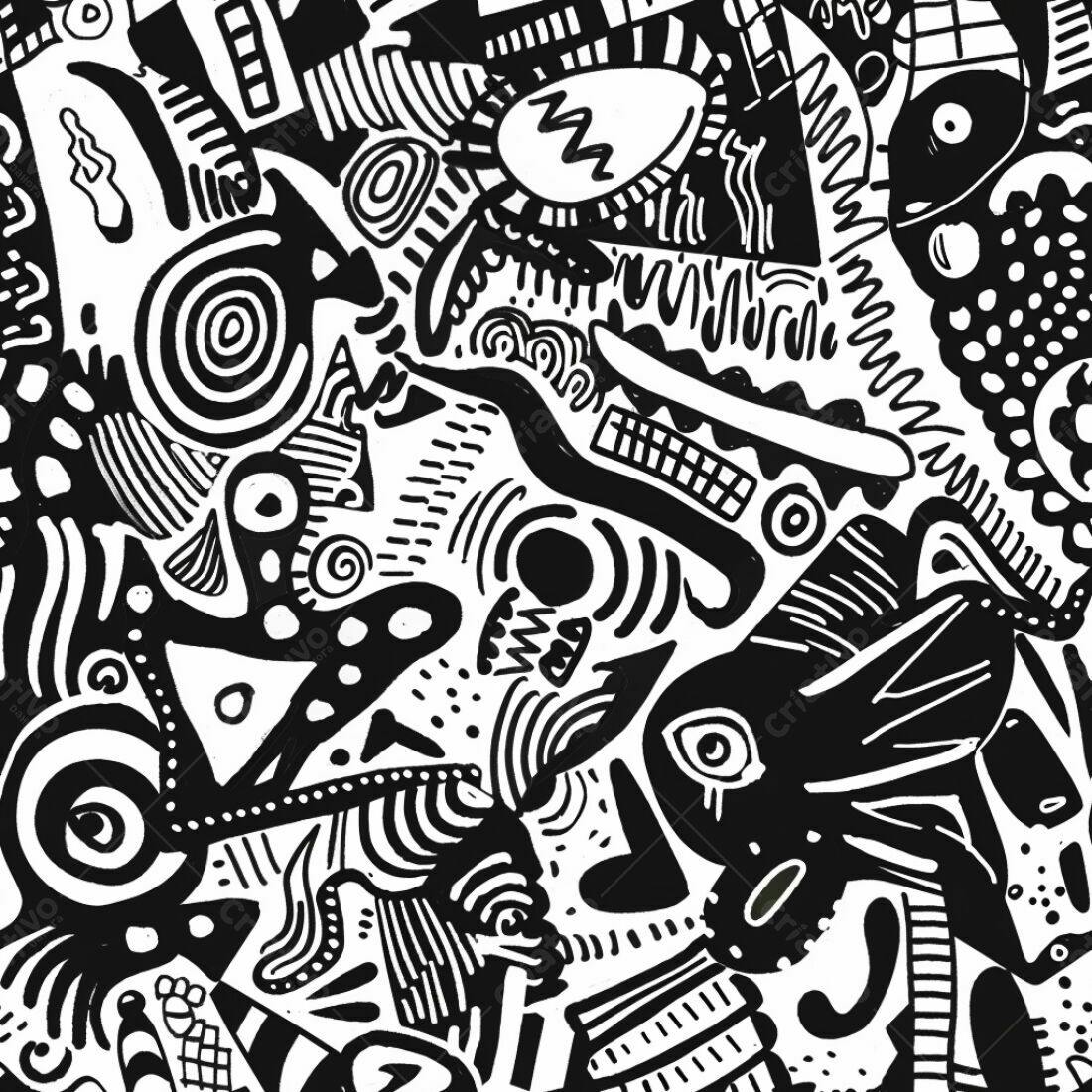 Textura Abstrata Preto e Branco para Fundo