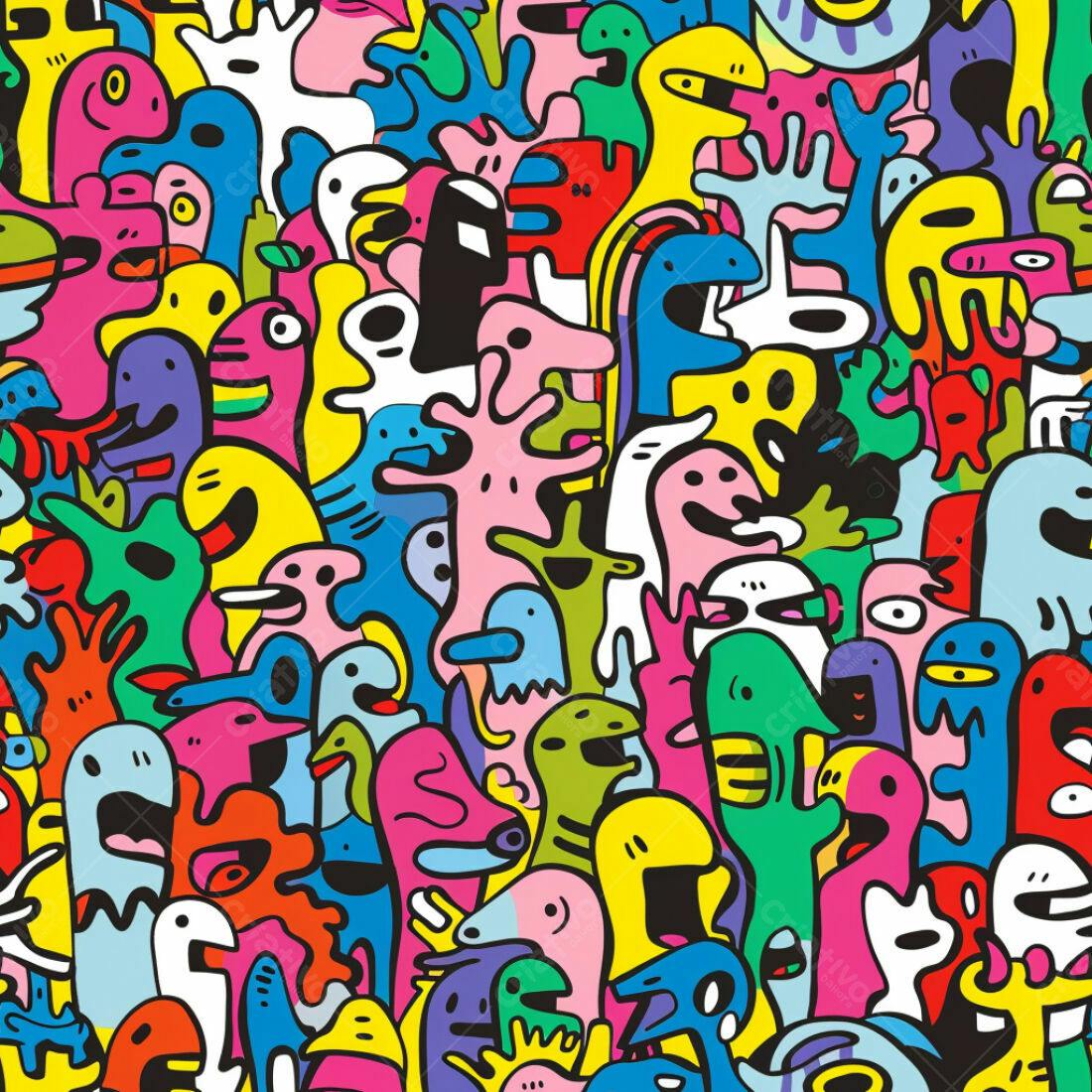 Textura Monstros Coloridos para Fundo Criativo