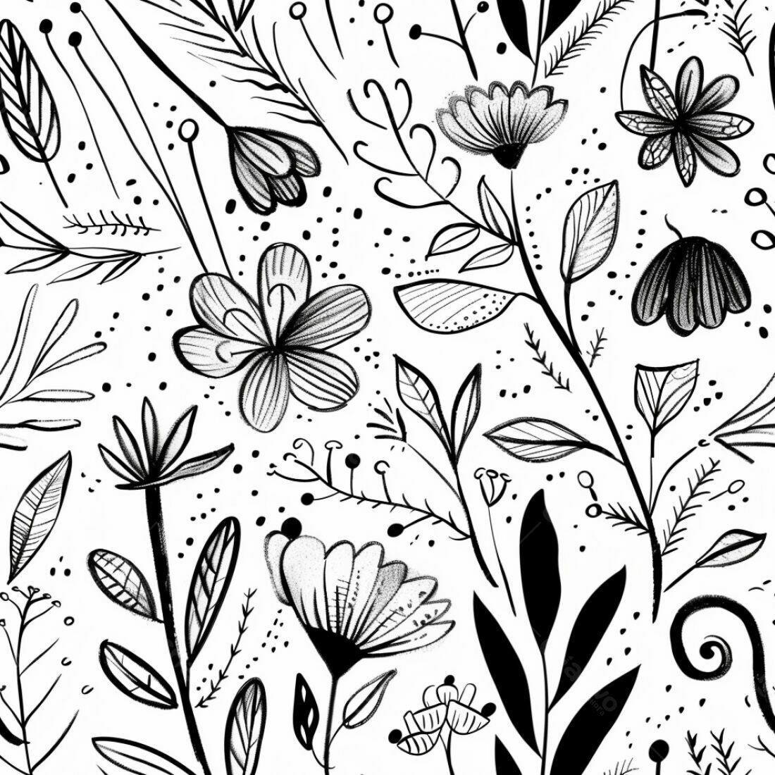 Textura floral monocromática para papel de parede