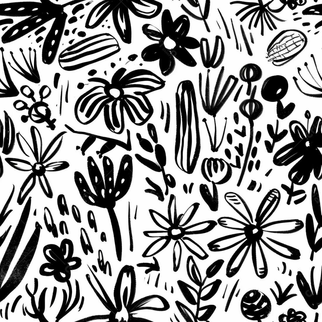 Textura floral preto e branco para fundo