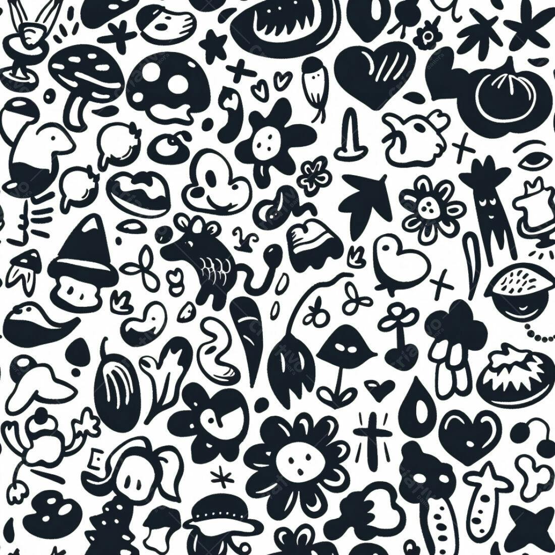 Textura desenho animado preto e branco para fundo