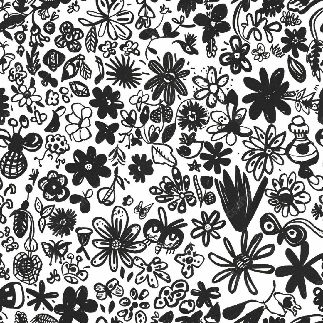 Textura floral monocromática para fundo