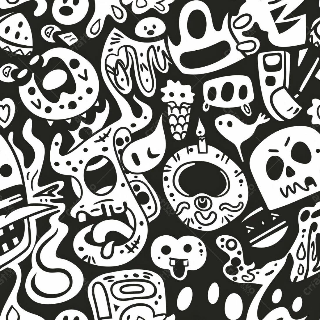 Textura Monstros Cartoon para Fundo
