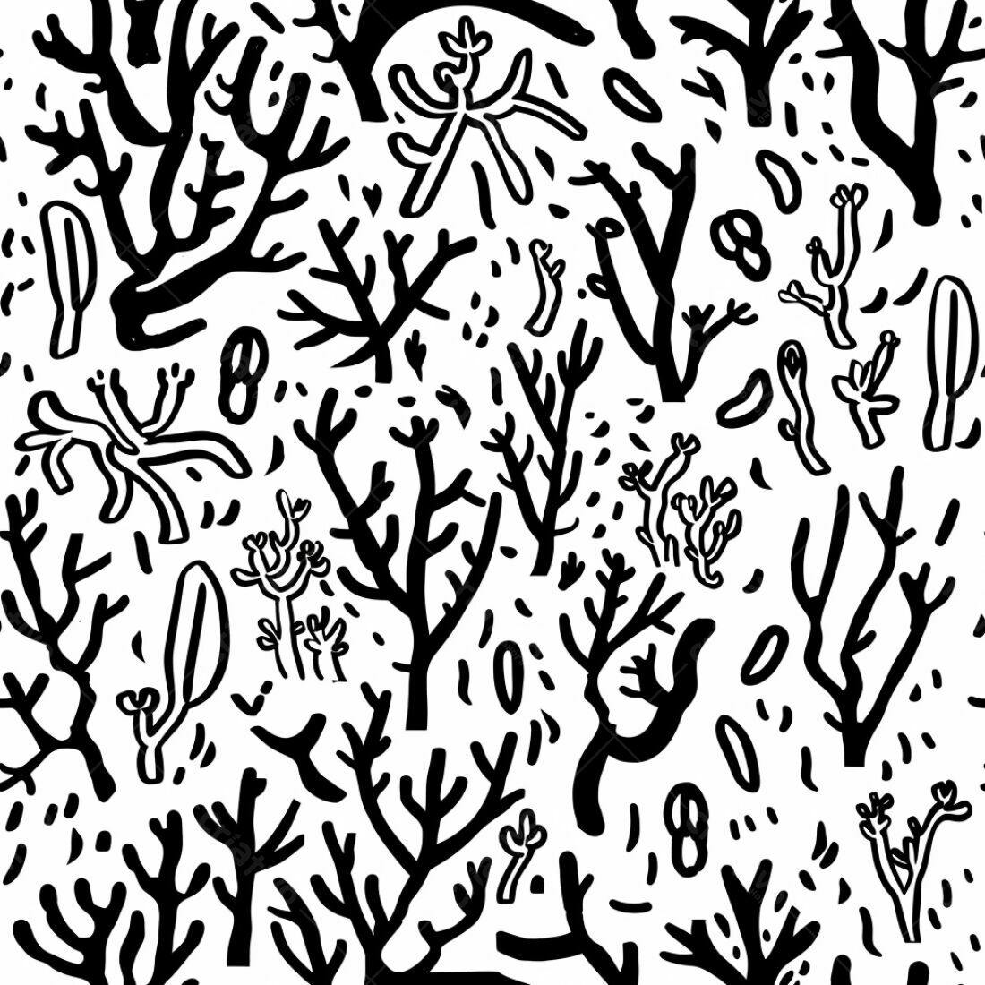 Textura Coral Preto e Branco para Fundo