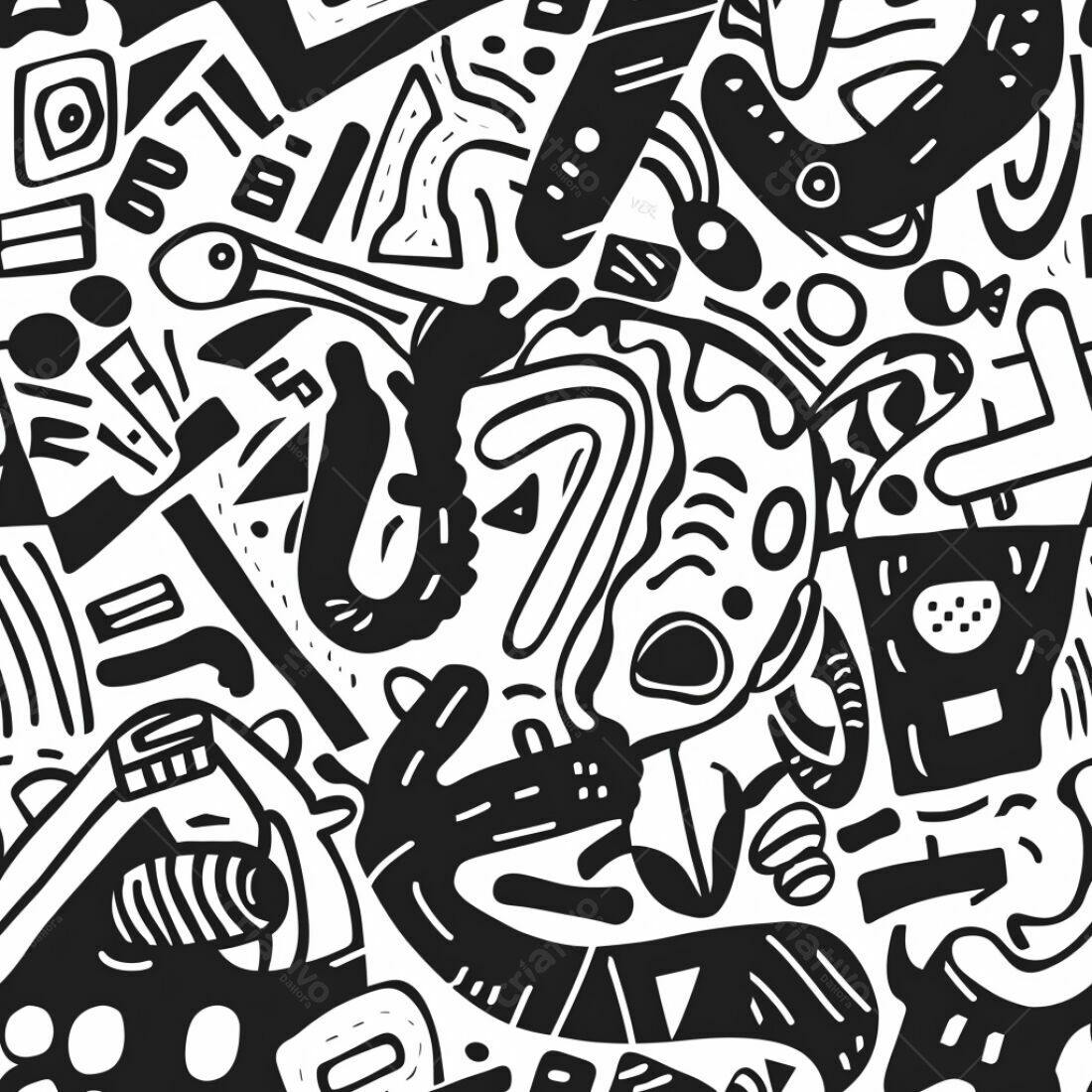 Textura Abstrata Preto e Branco para Fundo