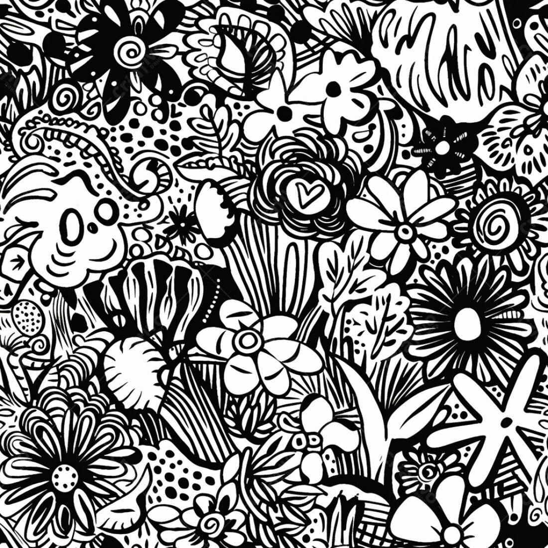Textura floral monocromática para fundo