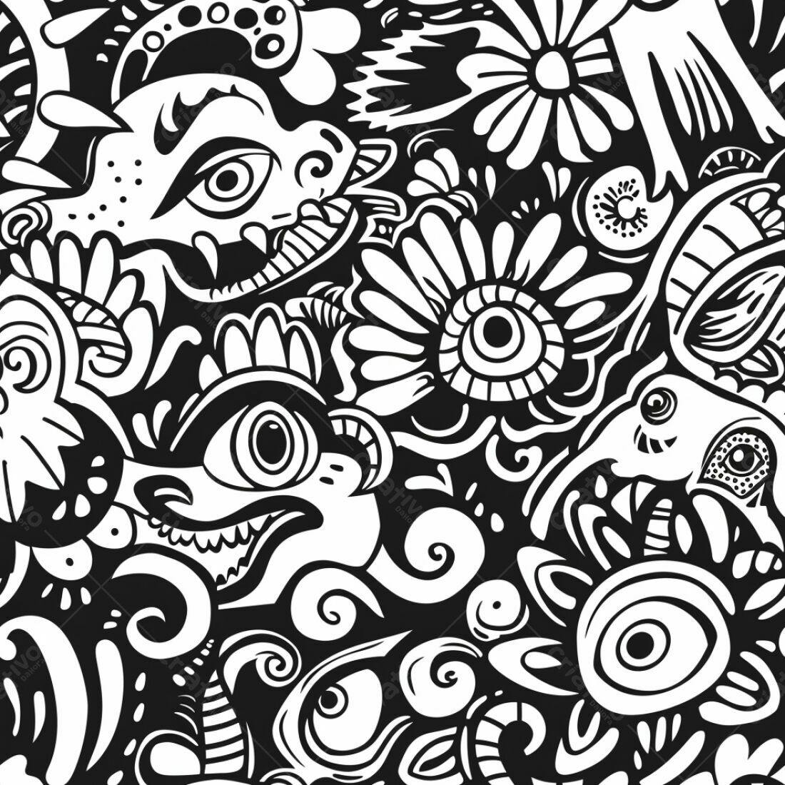 Textura Abstrata Preto e Branco para Fundo