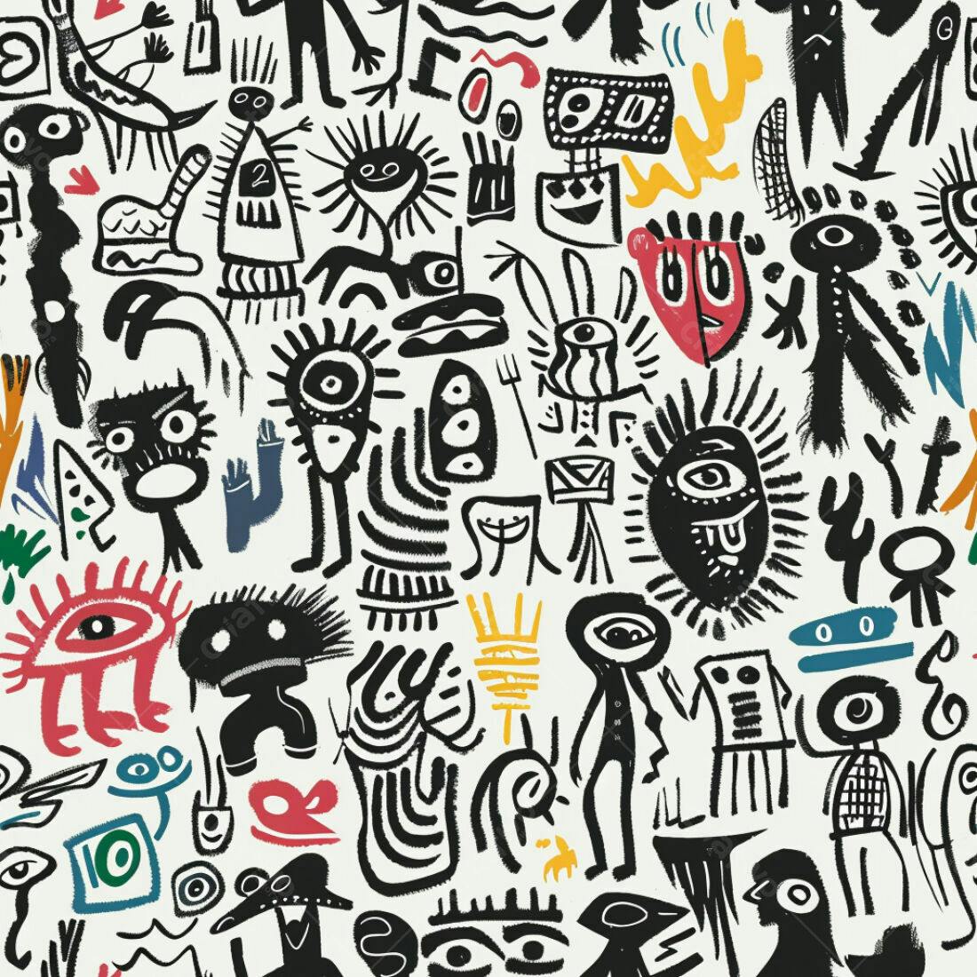Textura Abstrata com Monstros para Fundo