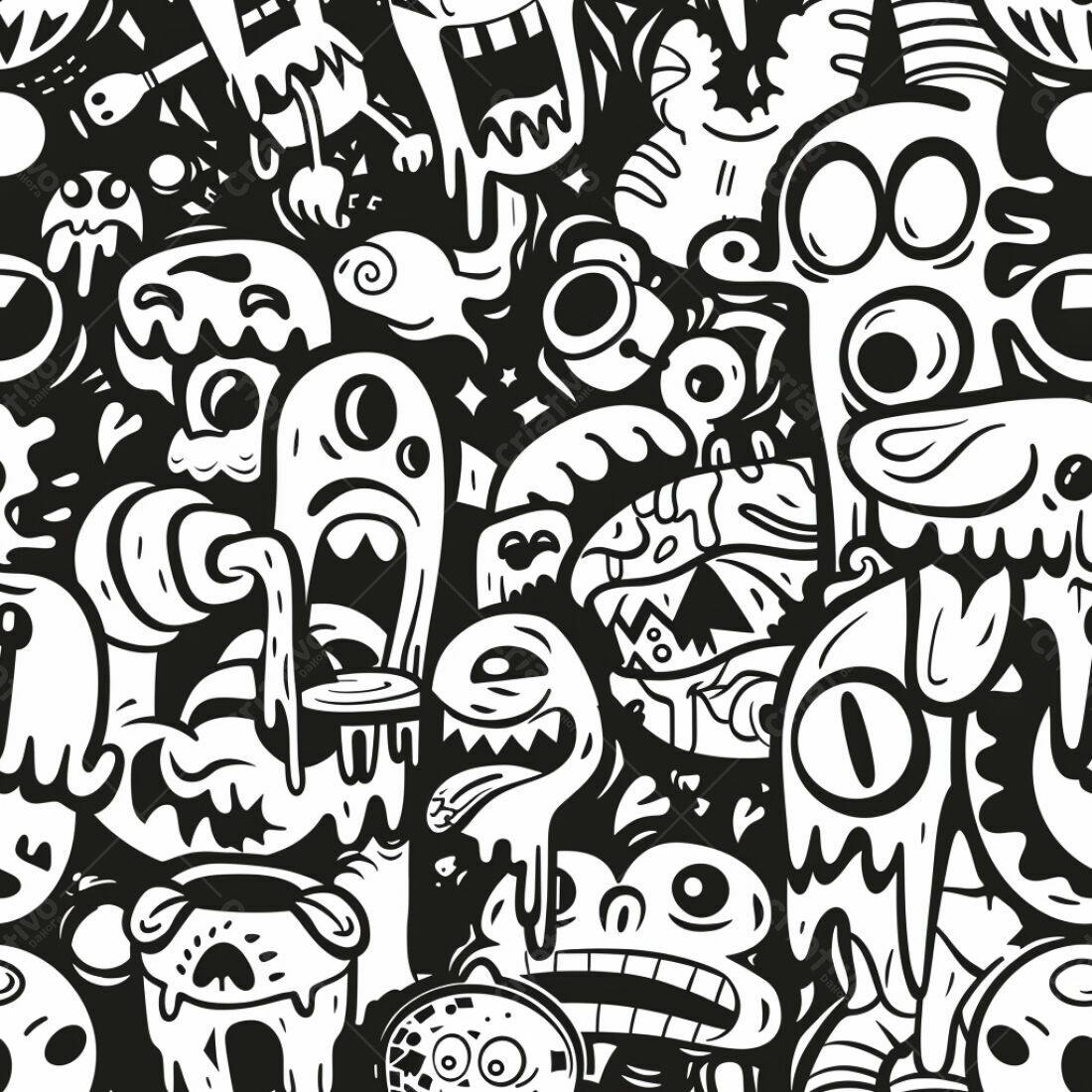 Textura Monstros Cartoon para Fundo