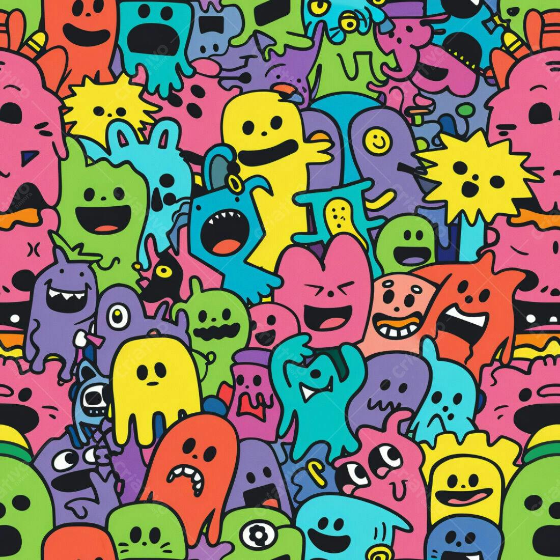 Textura Monstros Coloridos para Fundo de Jogo