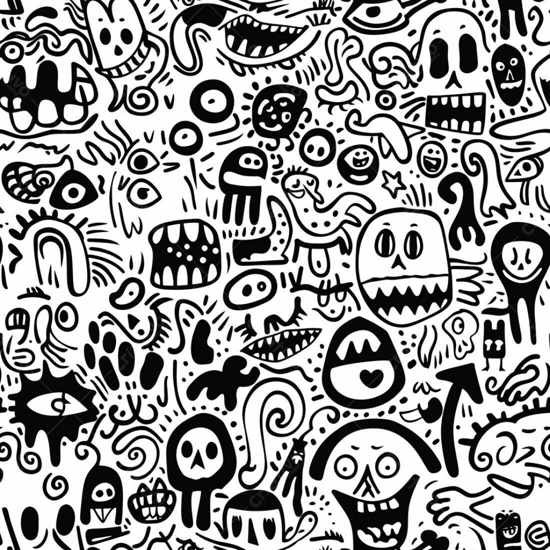 Textura Monstros Cartoon para Fundo