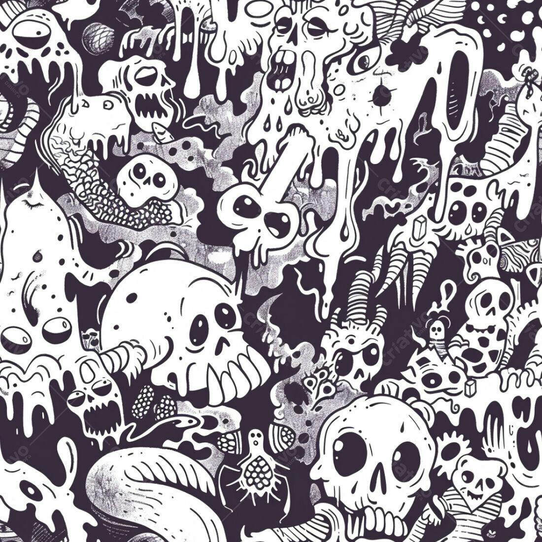 Textura Monstros Cartoon para Fundo de Jogo