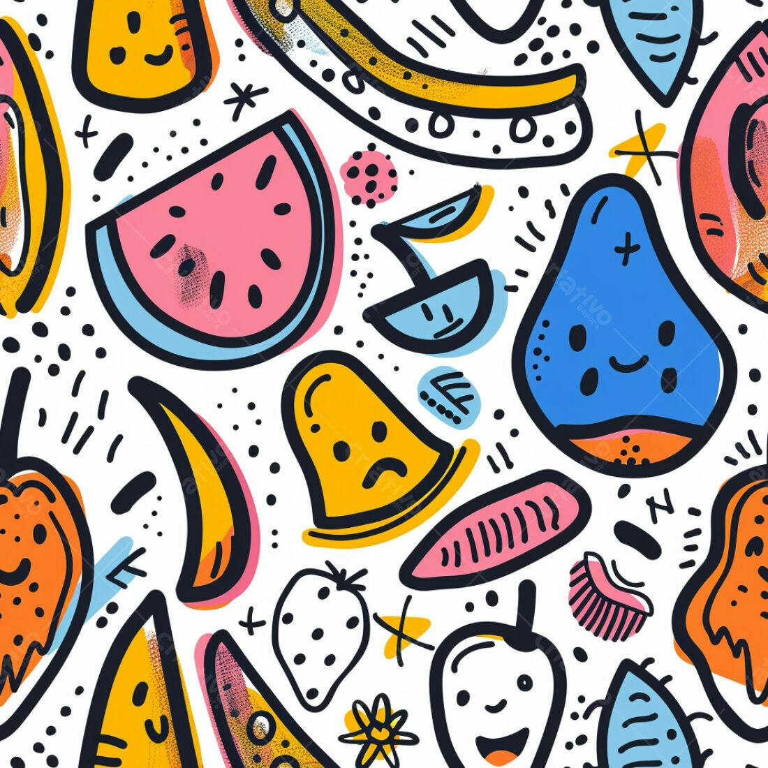 Textura frutas divertidas para fundo