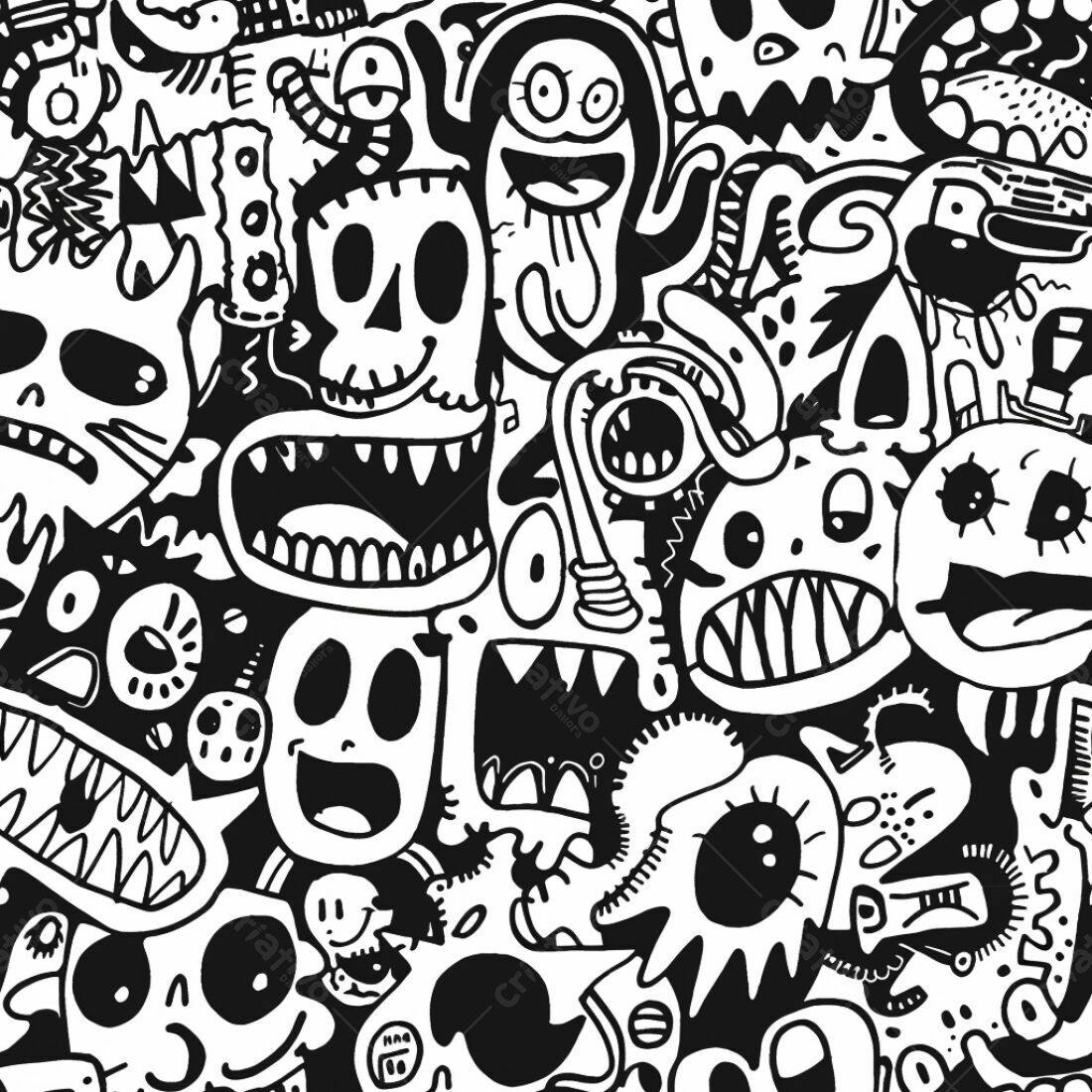 Textura Monstros Cartoon para Fundo