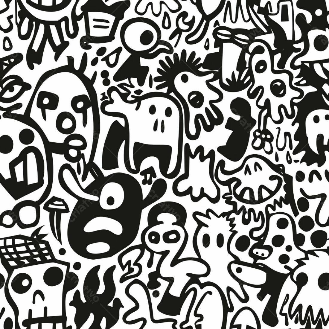 Textura Monstros Cartoon para Fundo