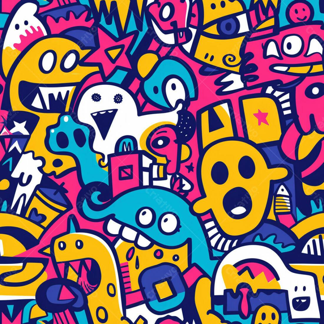 Textura Desenho Infantil Colorido para Fundo