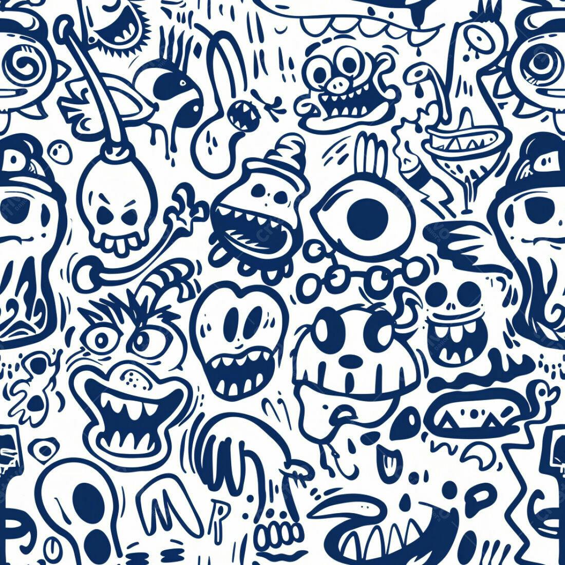 Textura Monstros Cartoon para Fundo