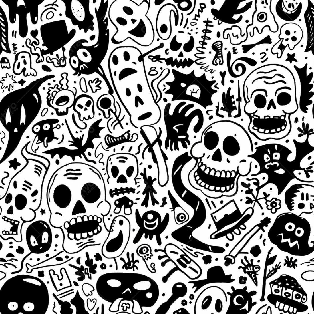 Textura Halloween Monstros para Fundo