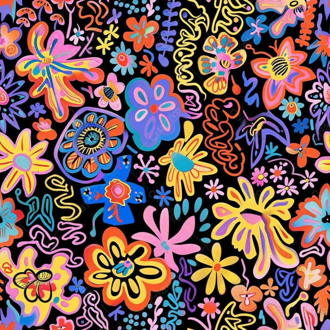 Textura floral vibrante para fundo