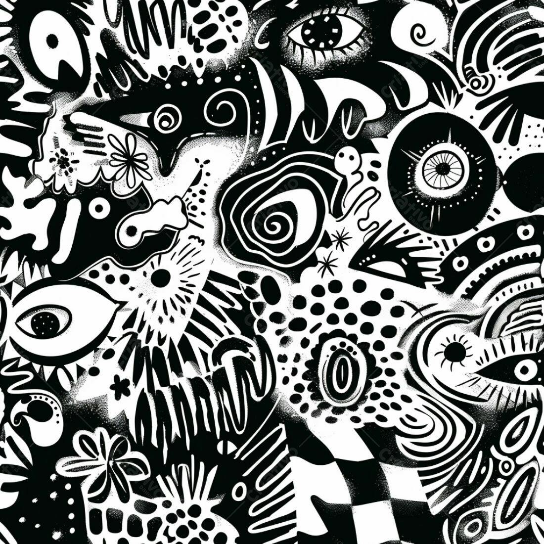 Textura Abstrata Preto e Branco para Fundo