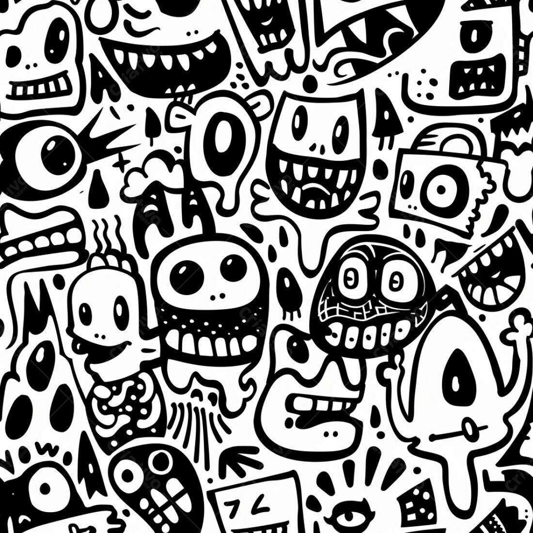 Textura Monstros Cartoon para Fundo