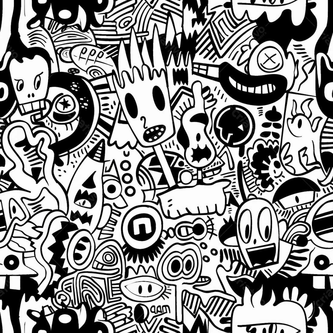 Textura Monstros Desenhados para Fundo