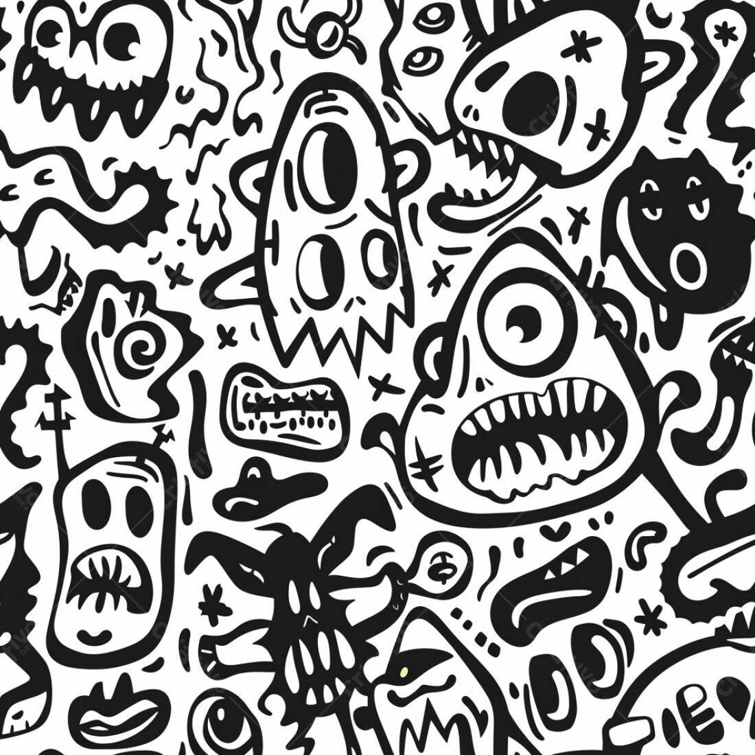 Textura Monstros Cartoon para Fundo de Jogo