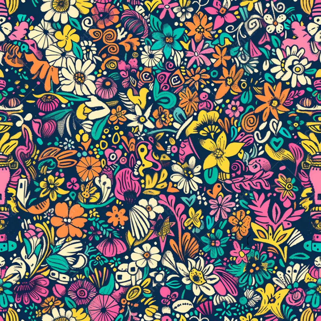 Textura floral vibrante para fundo