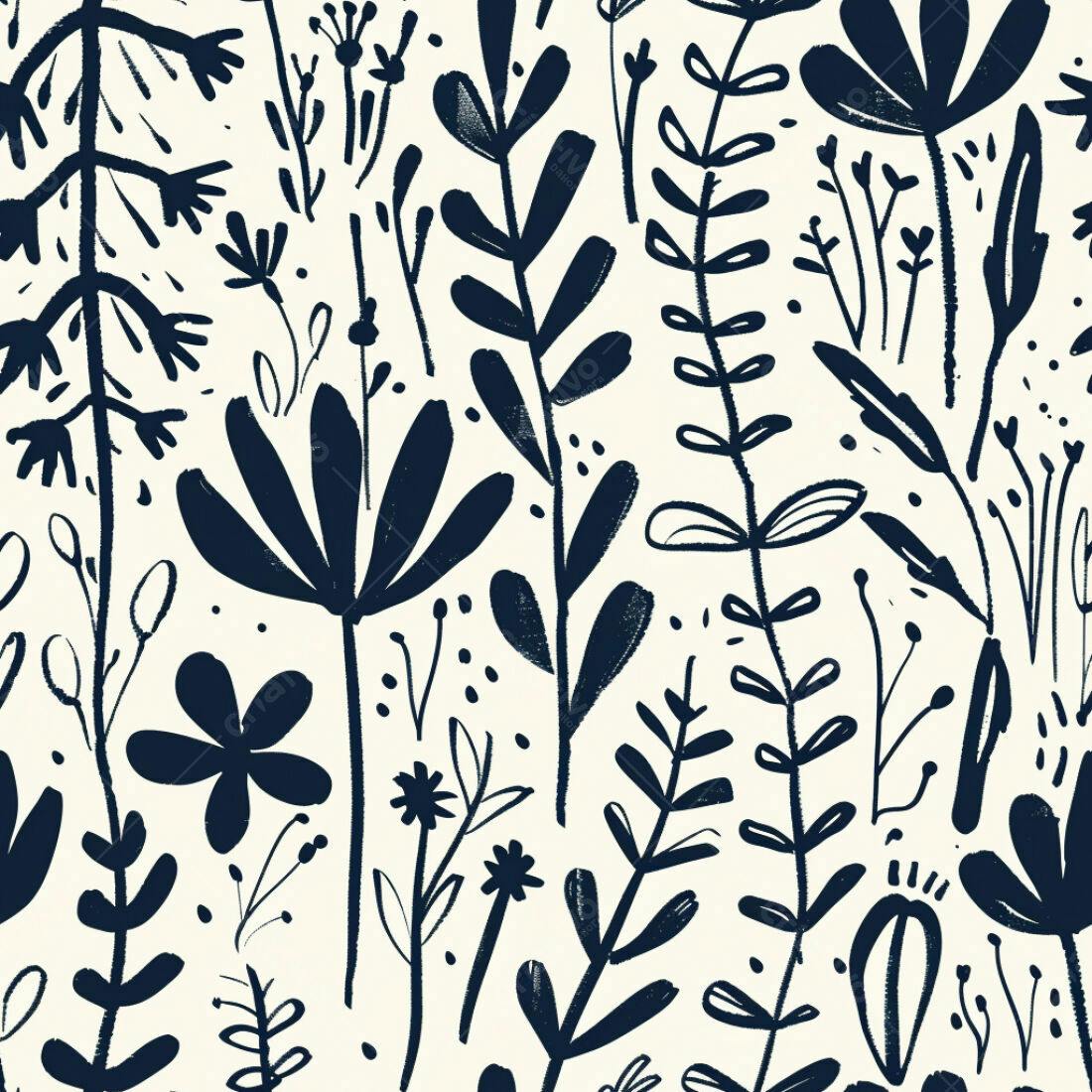 Textura floral navy para papel de parede