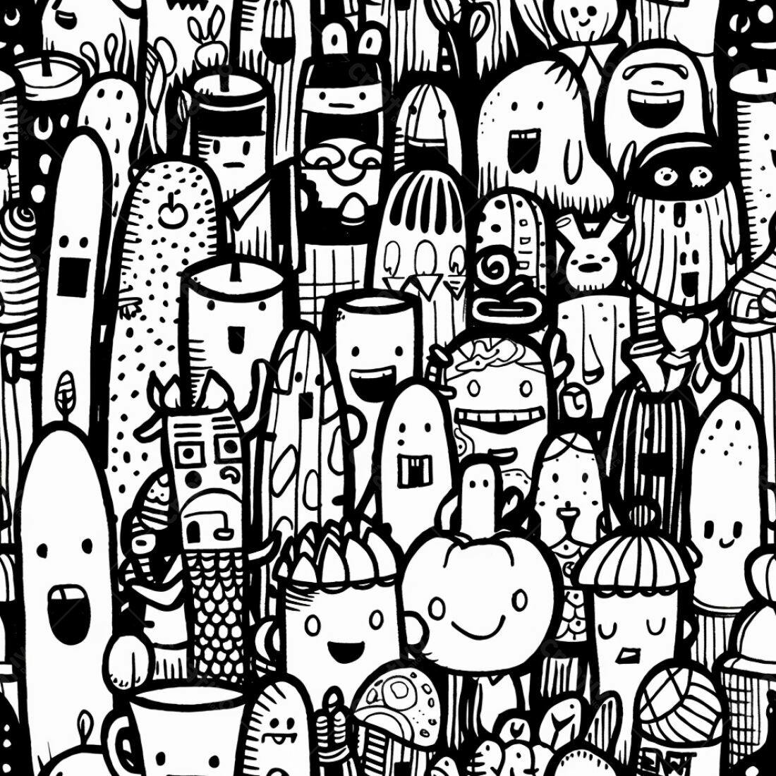 Textura Monstros Desenhados para Fundo