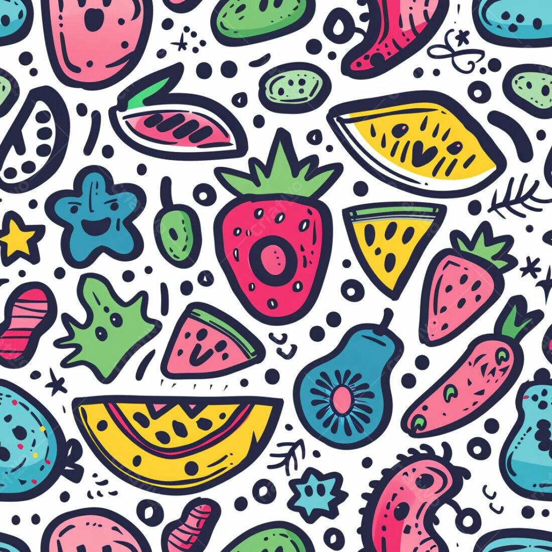 Textura Frutas Coloridas para Fundo Infantil