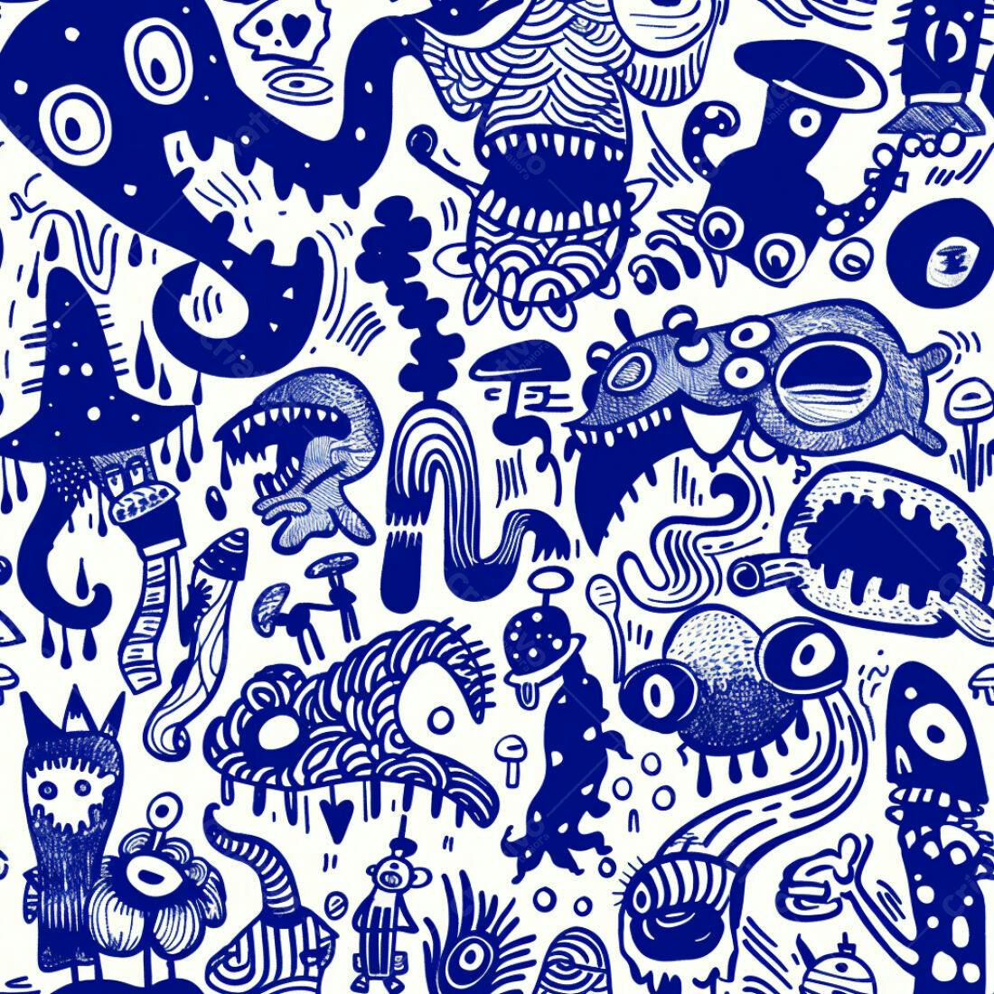 Textura Monstros Azul para Fundo