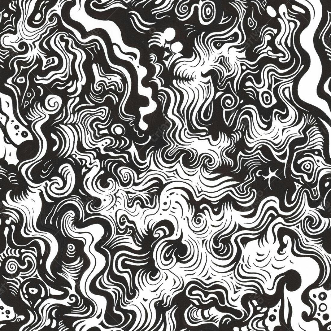 Textura Abstrata Preto e Branco para Fundo