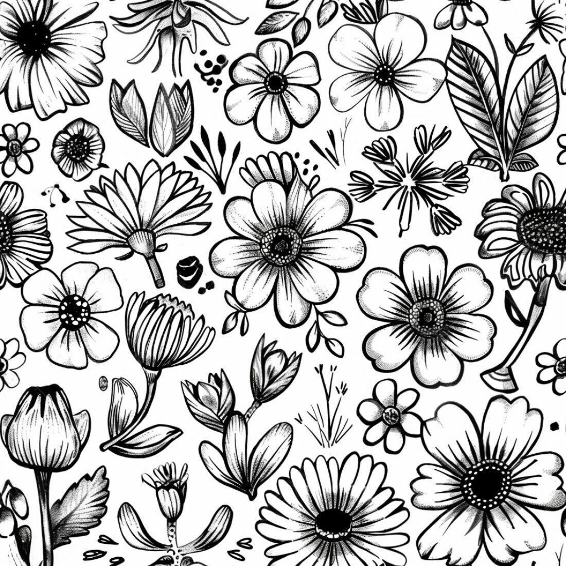 Textura floral monocromática para fundo