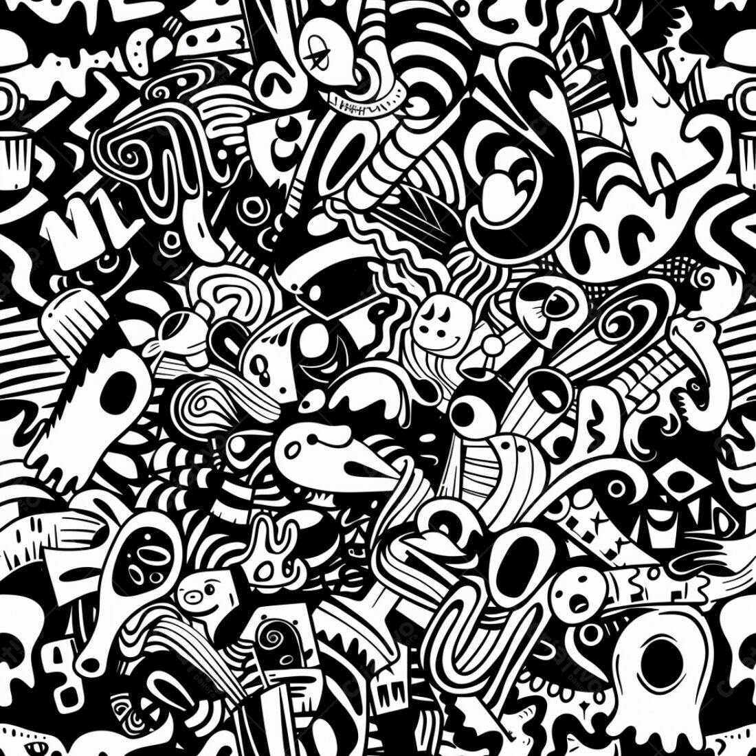 Textura Abstrata Preto e Branco para Fundo