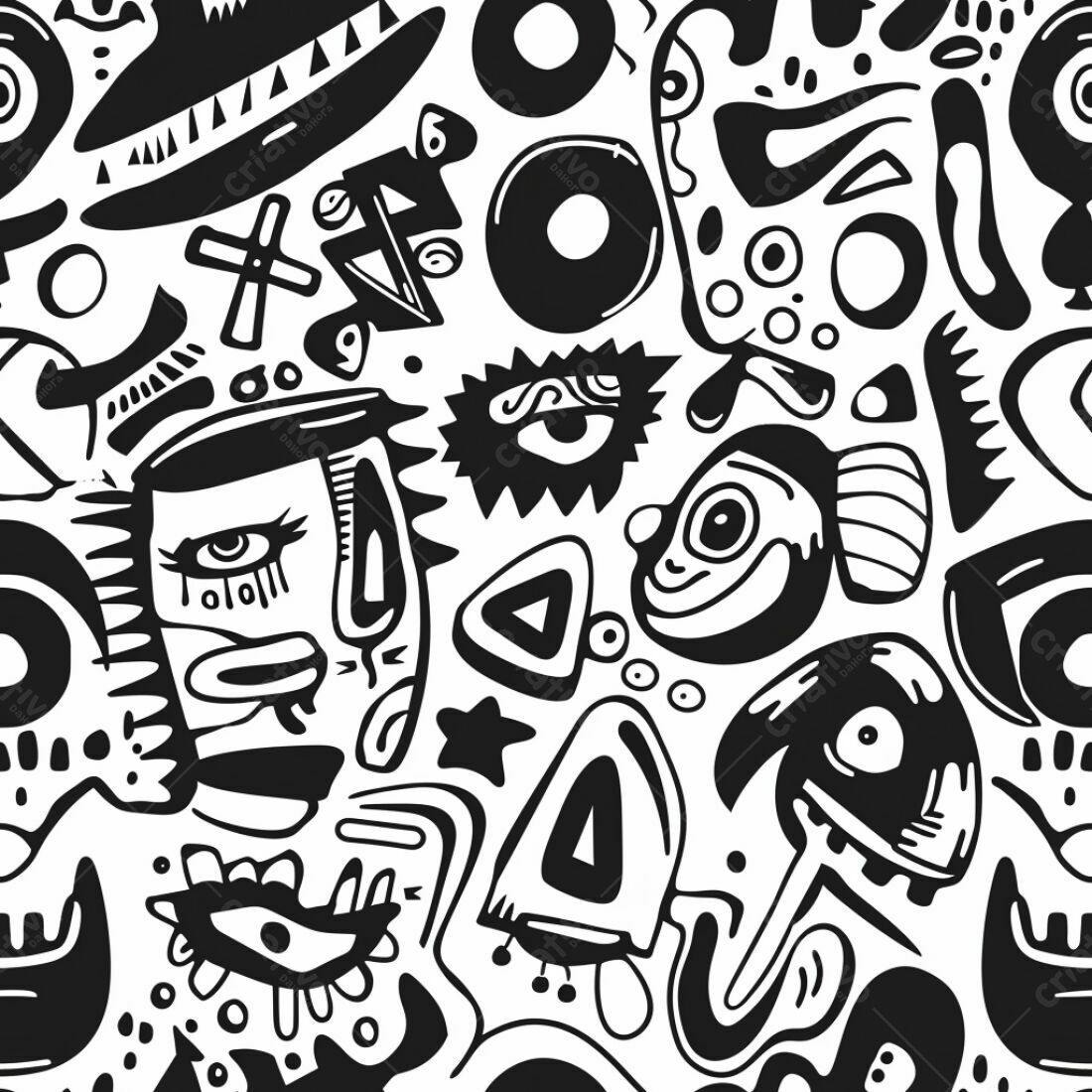 Textura Abstrata Preto e Branco para Fundo
