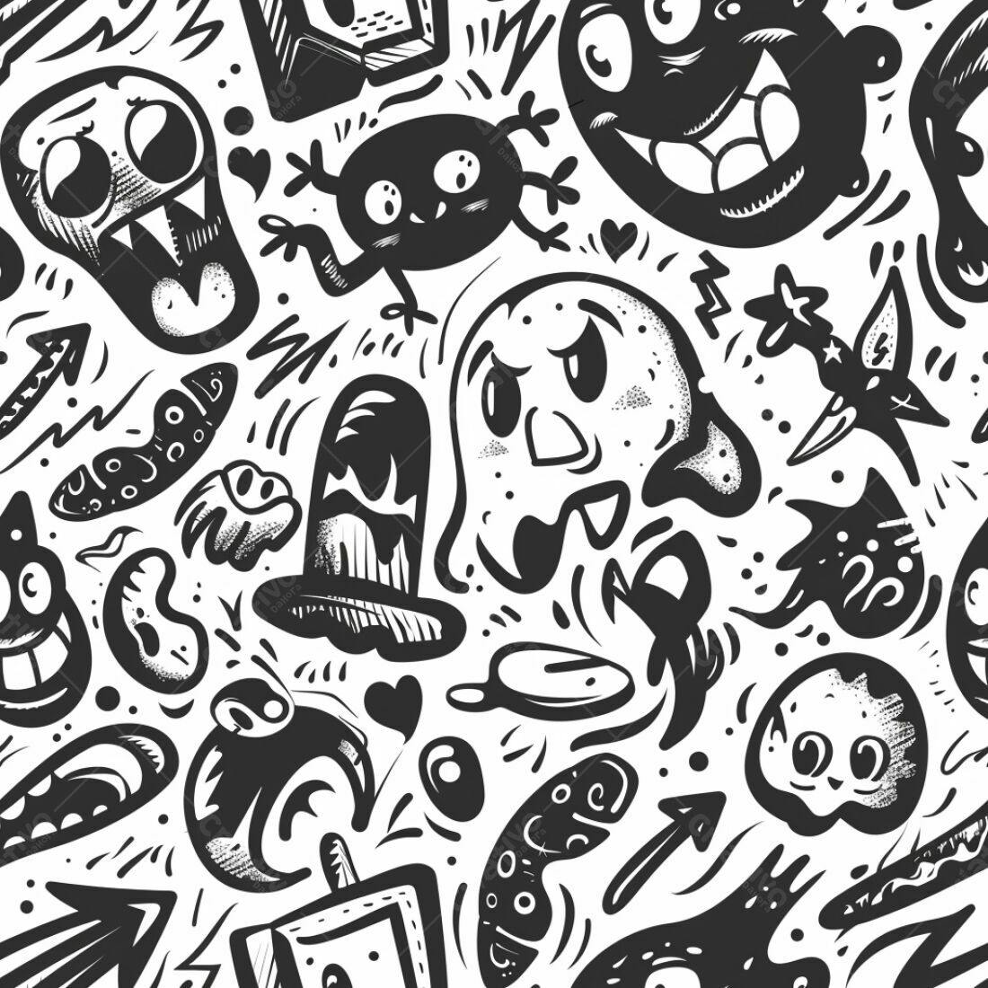 Textura Monstros Desenhados para Fundo