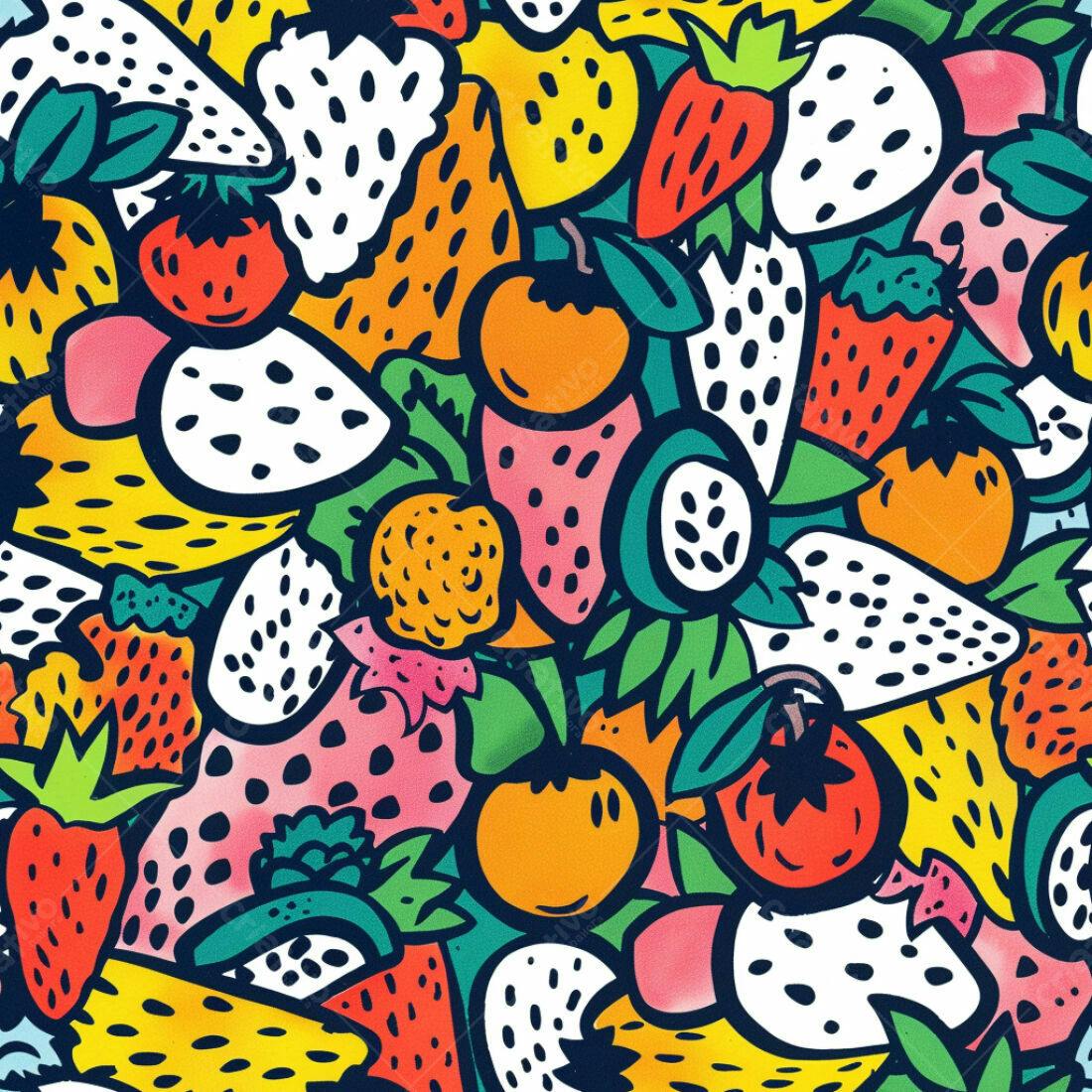 Textura Frutas Coloridas para Fundo