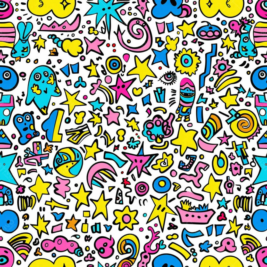 Textura Desenho Infantil Colorido para Fundo