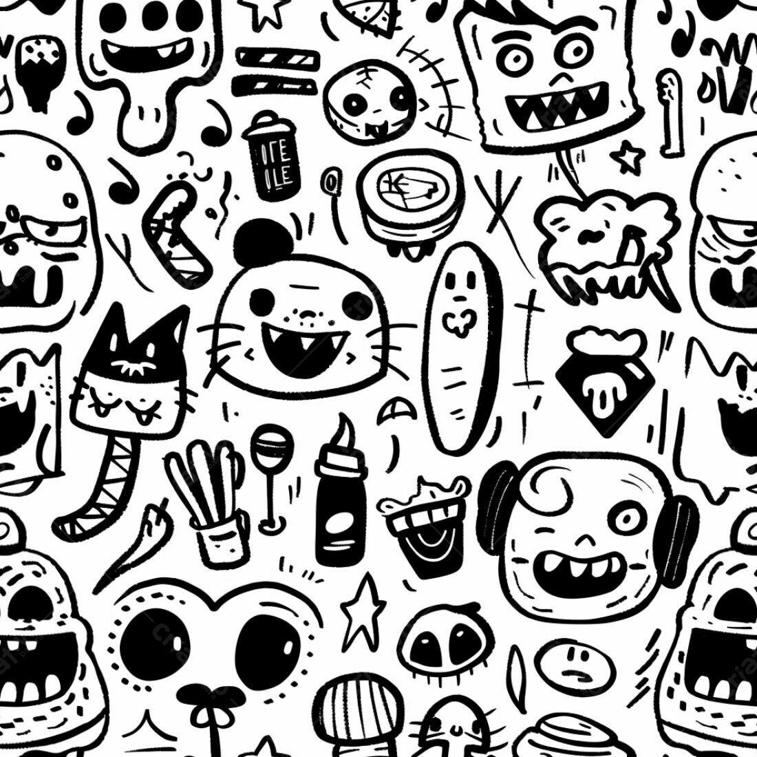 Textura Monstros Desenhados para Fundo