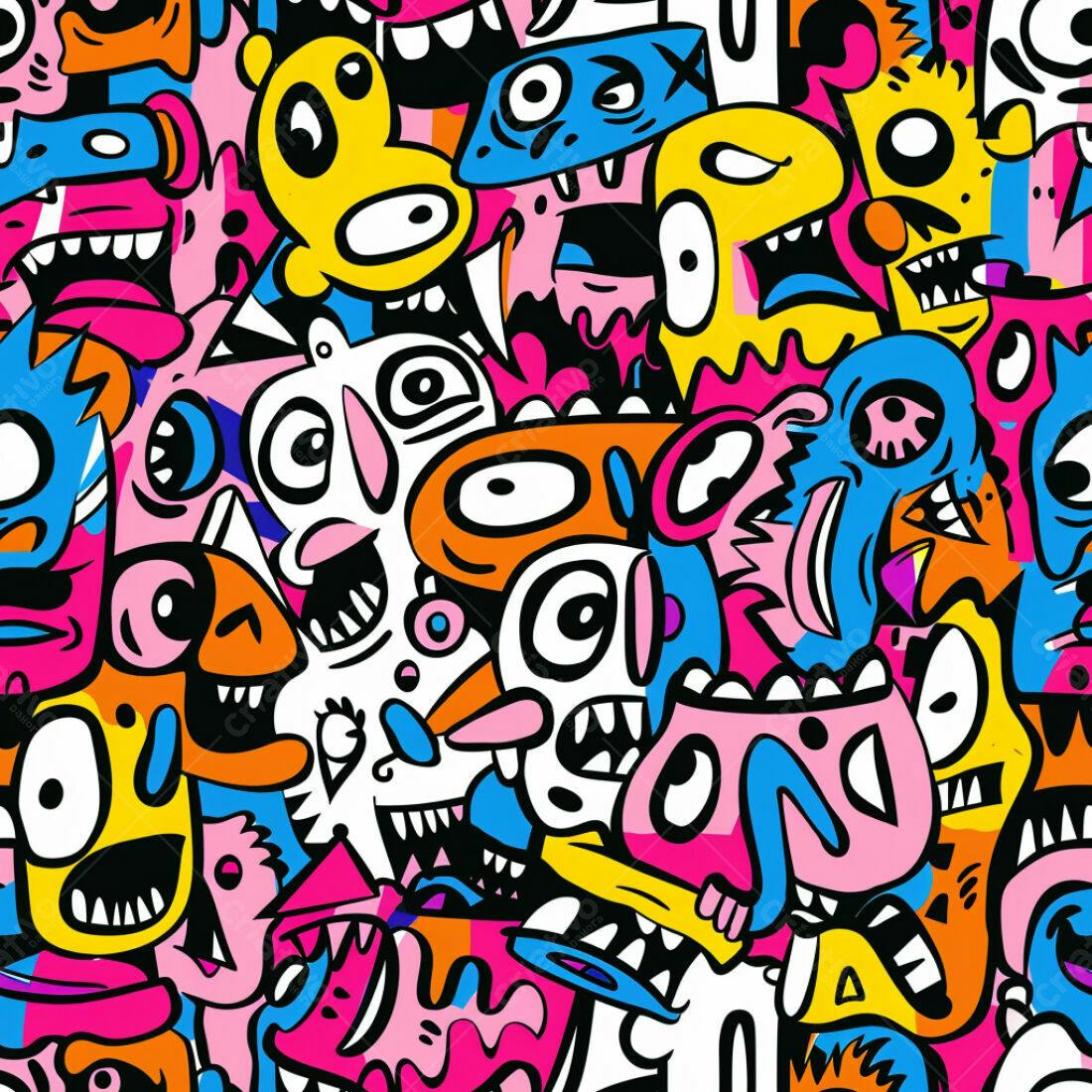 Textura Monstros Coloridos para Fundo