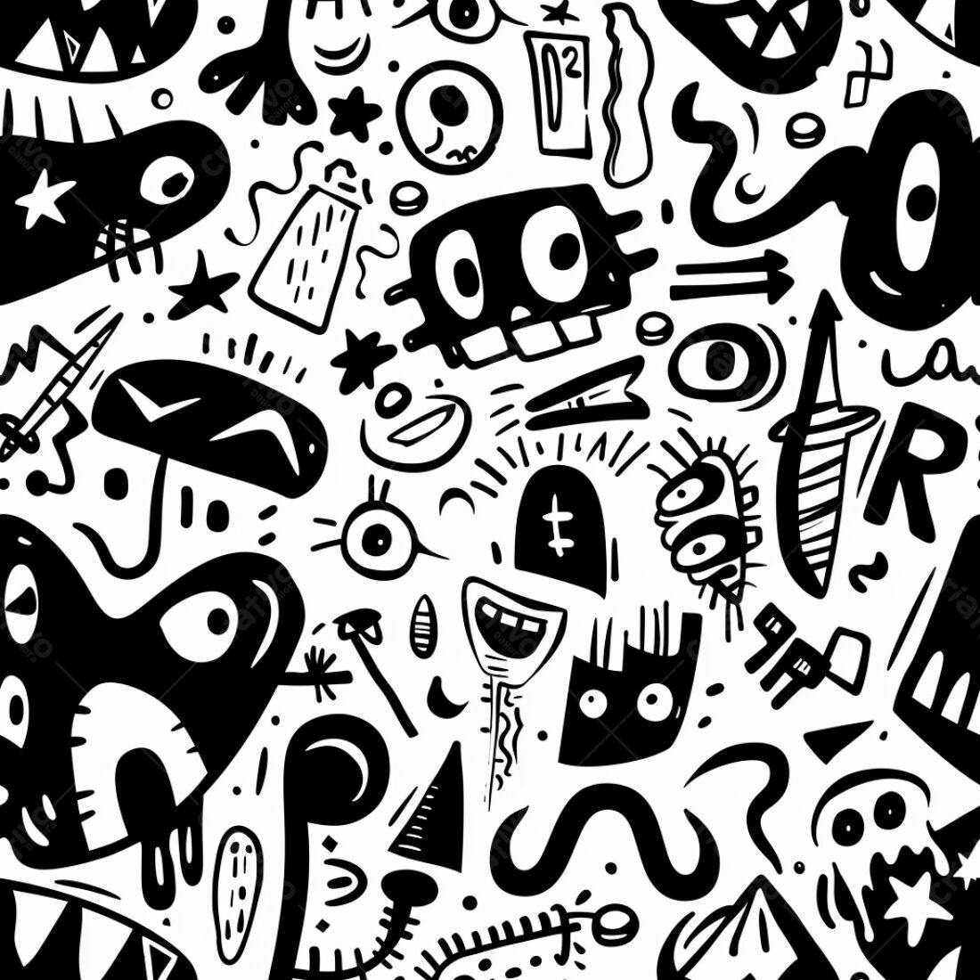 Textura Monstros Cartoon para Fundo