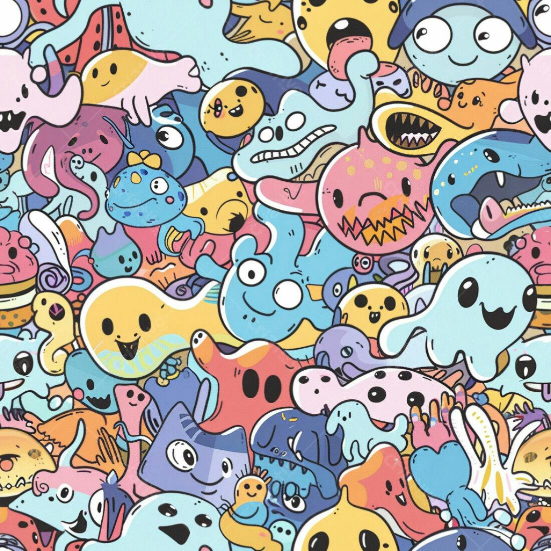 Textura Monstros Coloridos para Fundo