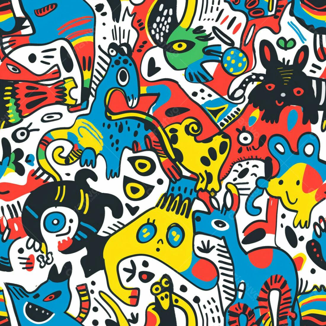 Textura Animais Coloridos para Fundo Criativo