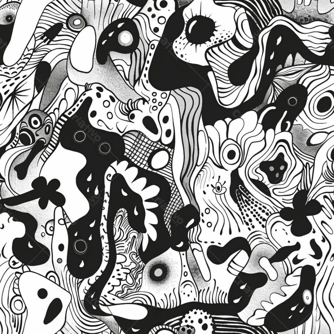 Textura Abstrata Preto e Branco para Fundo
