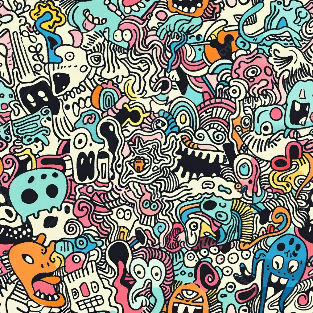 Textura Monstros Coloridos para Fundo Criativo