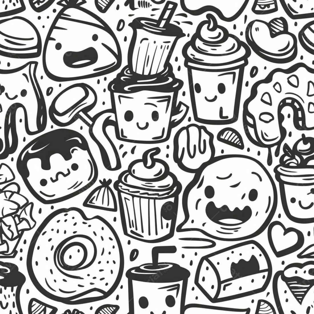 Textura Doces Kawaii para Fundo