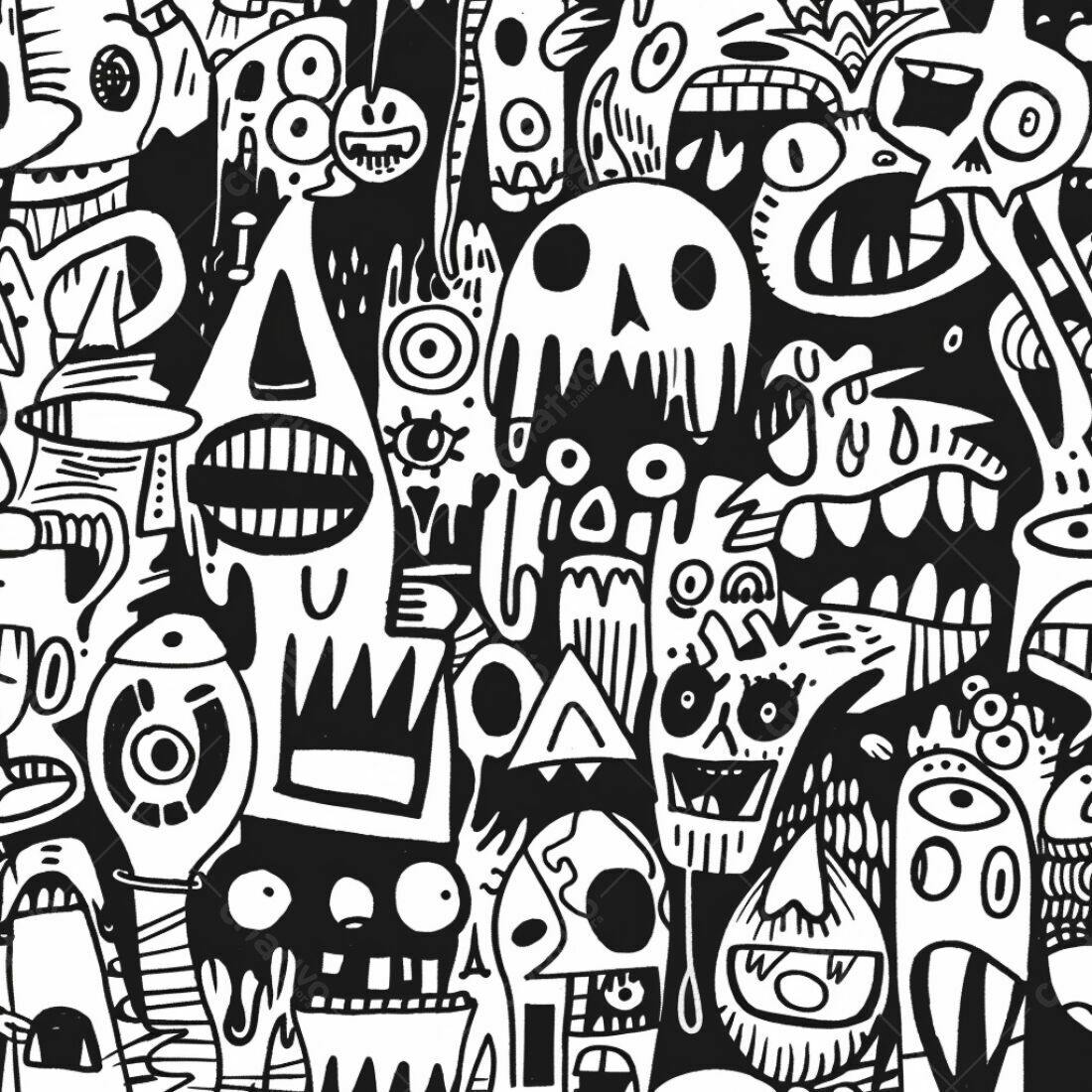 Textura Monstros Desenho para Fundo de Tela